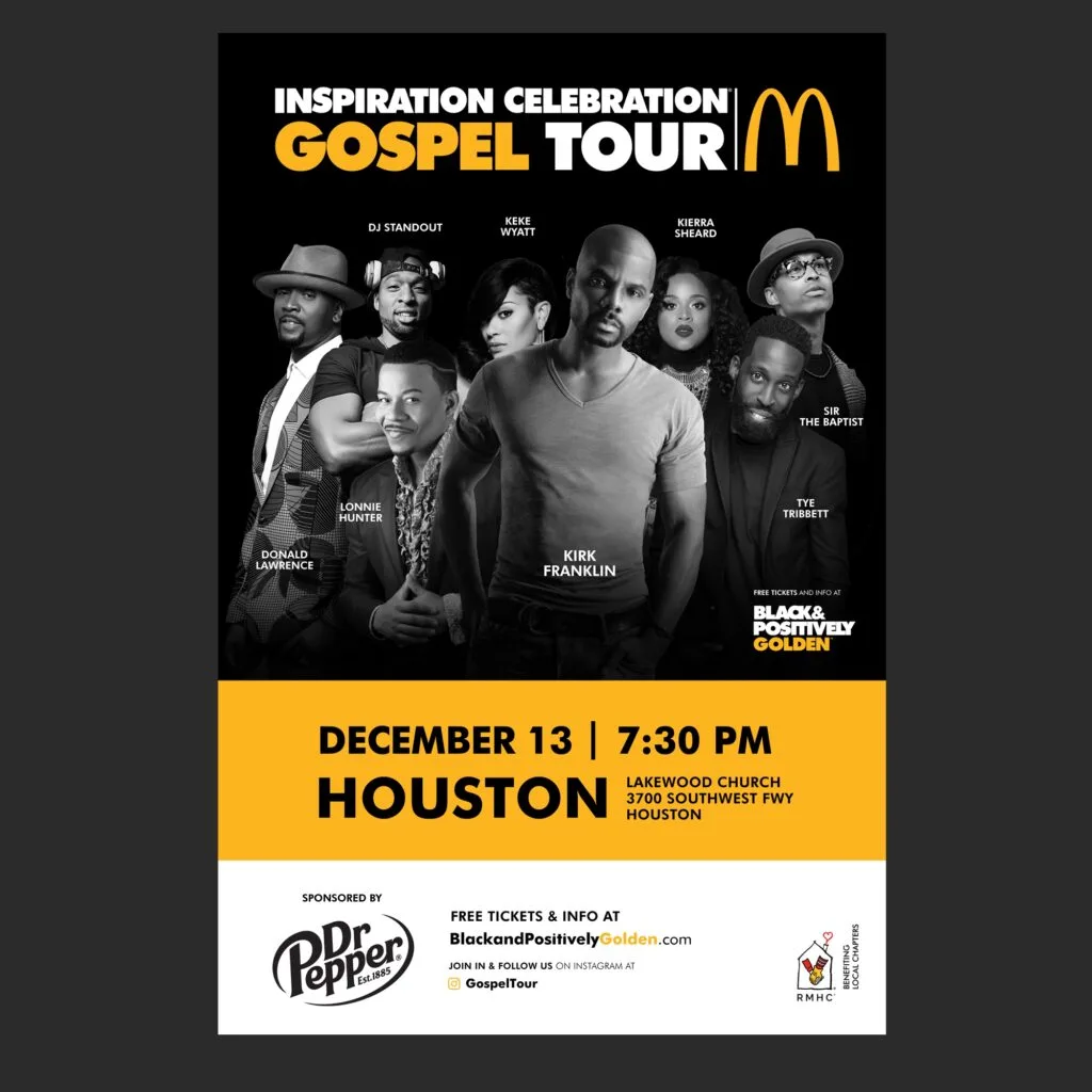 McDonald's Inspiration Celebration Gospel Tour campaign poster for Houston.