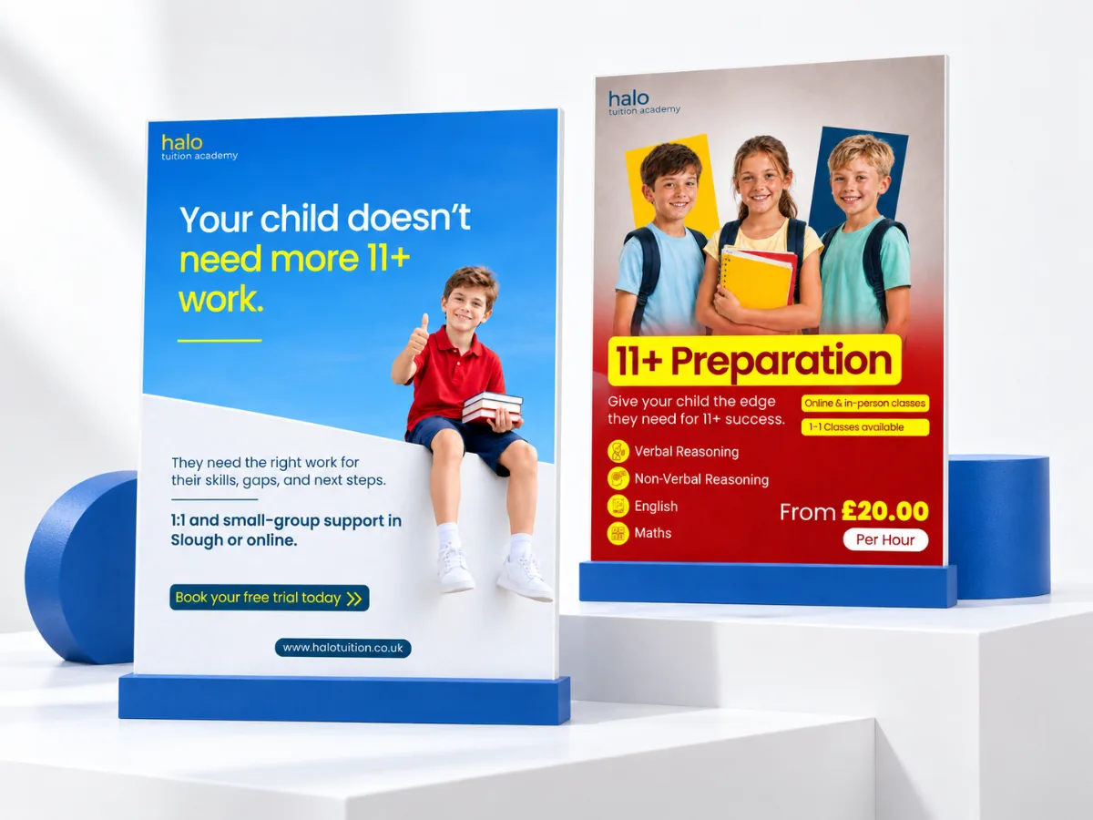 Halo Tuition Academy 11+ preparation campaign creative
