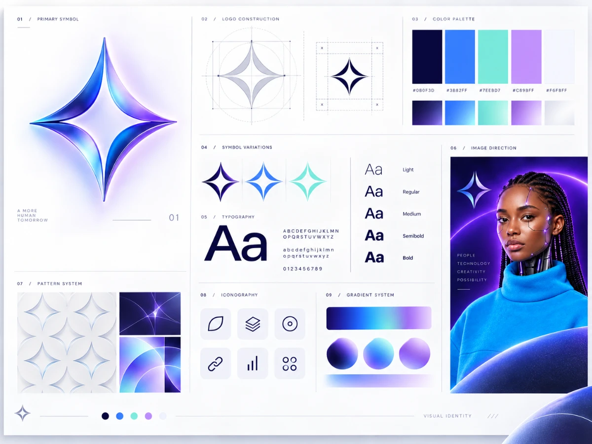 Veyra Talent brand identity system and application