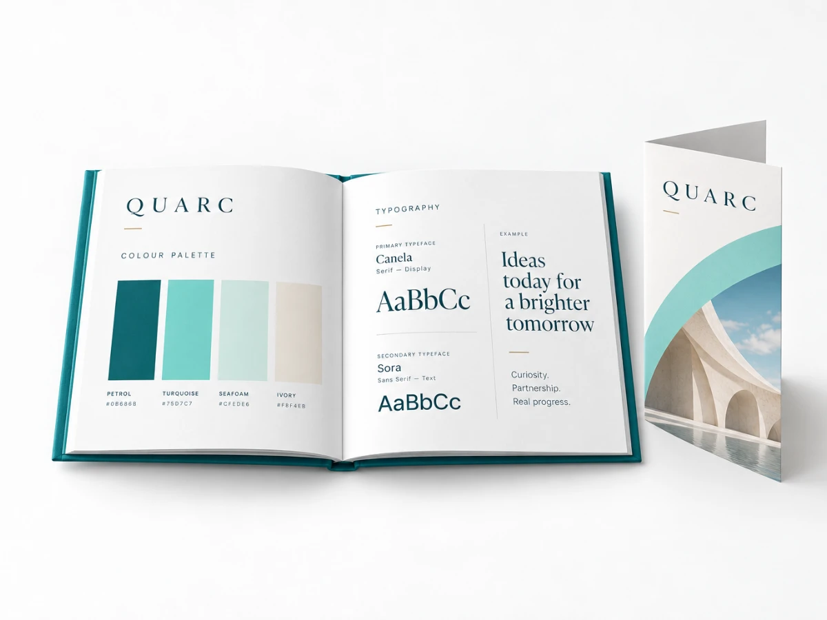 Veyra Talent brand book: colour palette and typography