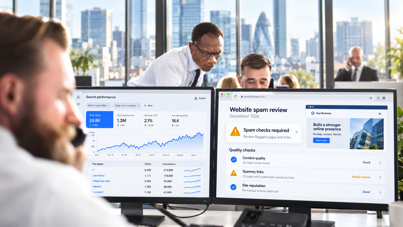 Person Looking into Analytics